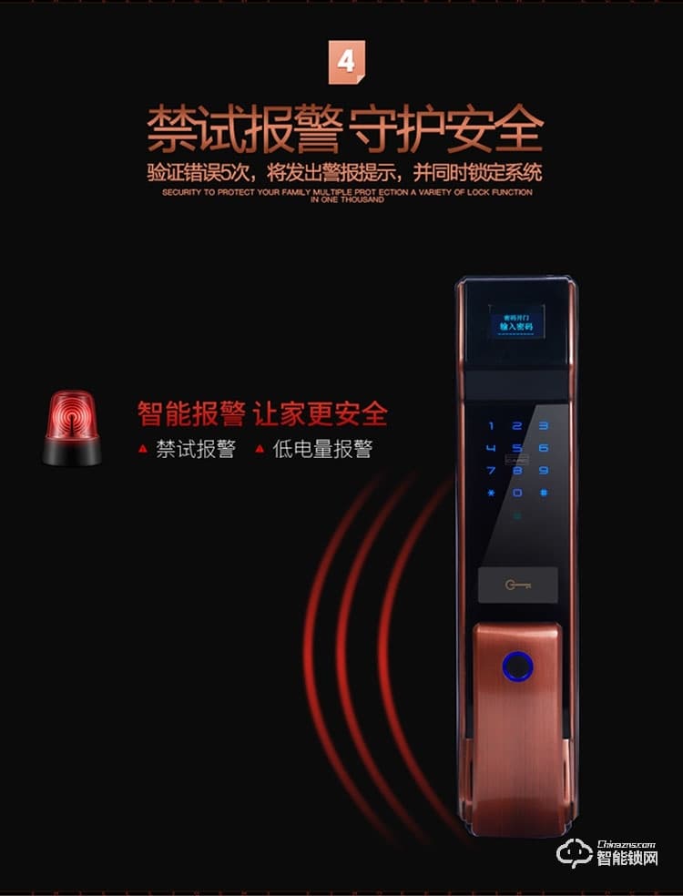 蓝君智能锁 防盗门推拉式智能密码锁