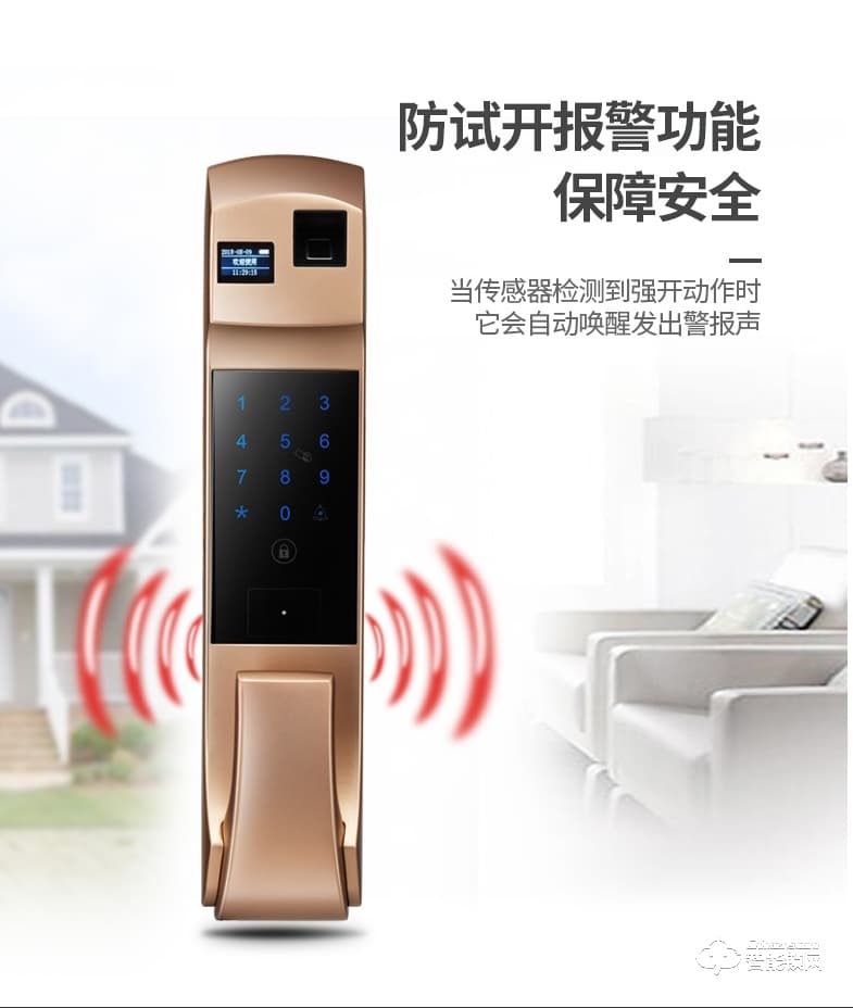蓝君智能锁 家用防盗门智能锁