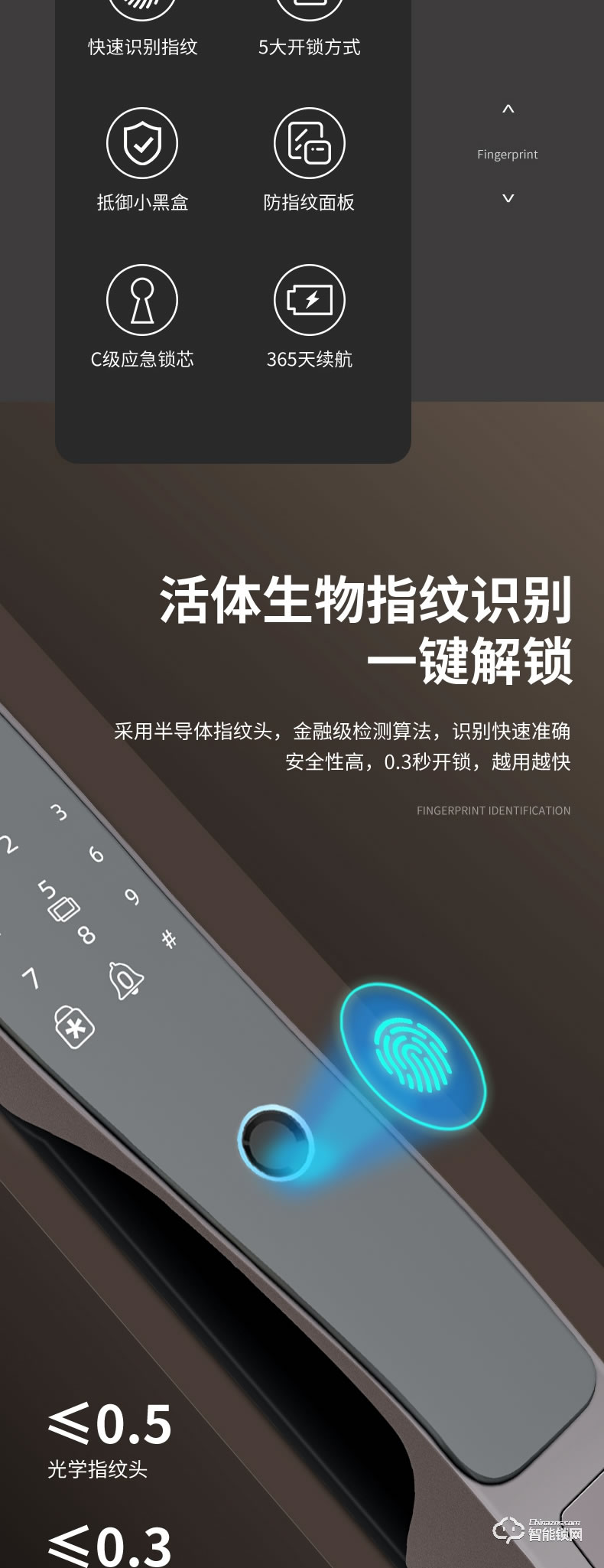 蓝君智能锁 家用防盗门推拉式智能门锁