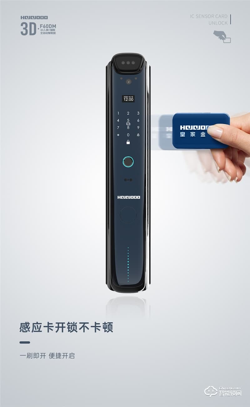 皇家金盾智能锁 F60DM全自动3D人脸识别锁