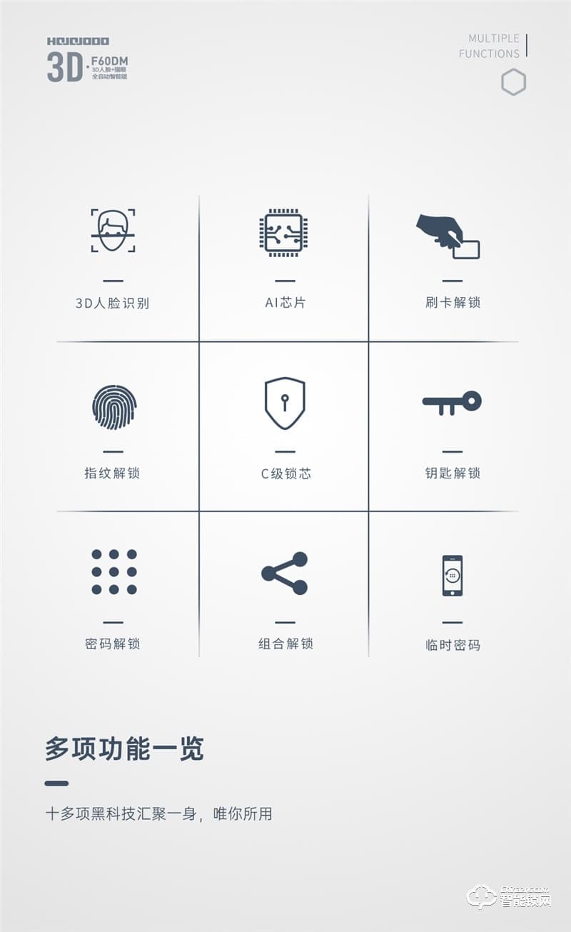 皇家金盾智能锁 F60DM全自动3D人脸识别锁