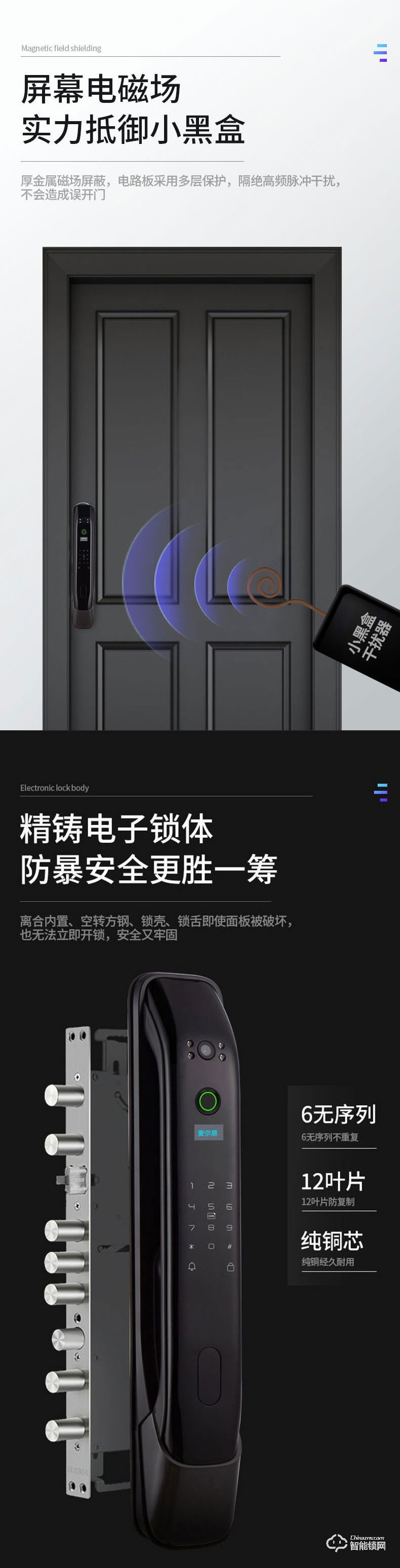 麦尔思智能锁 R3全自动家用智能门锁