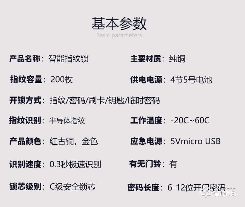 银驰纯铜指纹别墅锁 隐藏式超C级锁芯