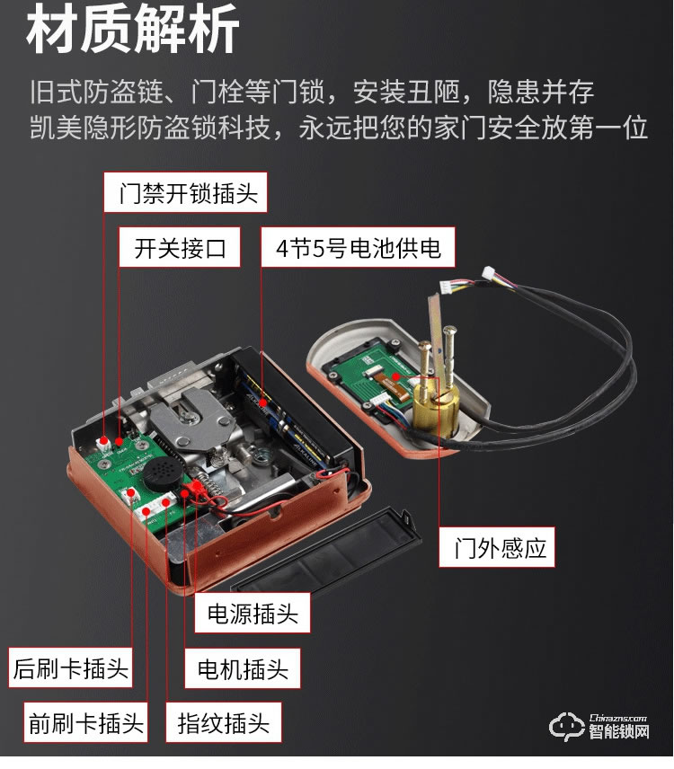银驰智能锁 户外免布线防水锁