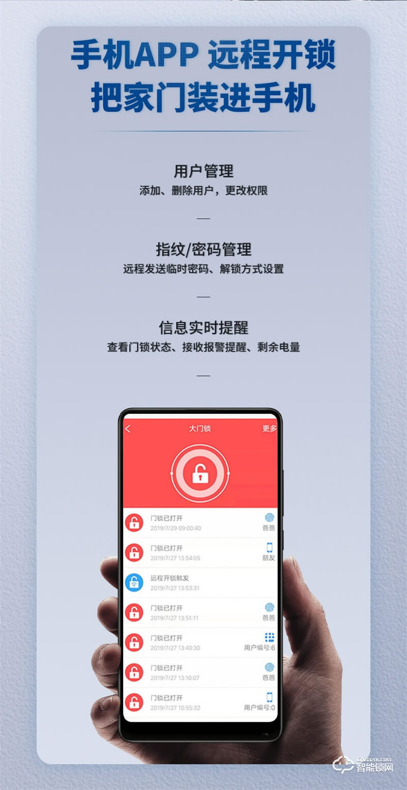 超人智能锁Q8-3RM 全自动3D人脸识别