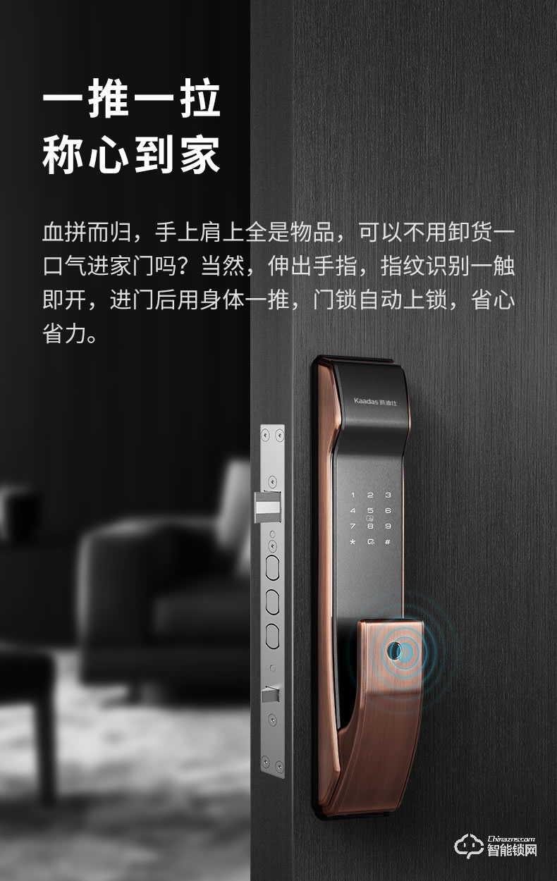 凯迪仕K9-S 全自动指纹锁家用防盗门密码锁