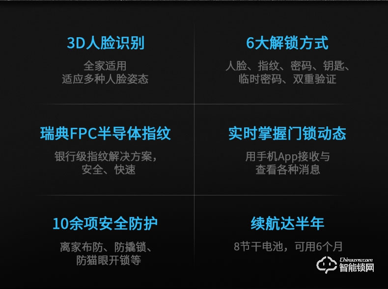 凯迪仕智能锁 K9-F指纹锁3D人脸识别密码锁
