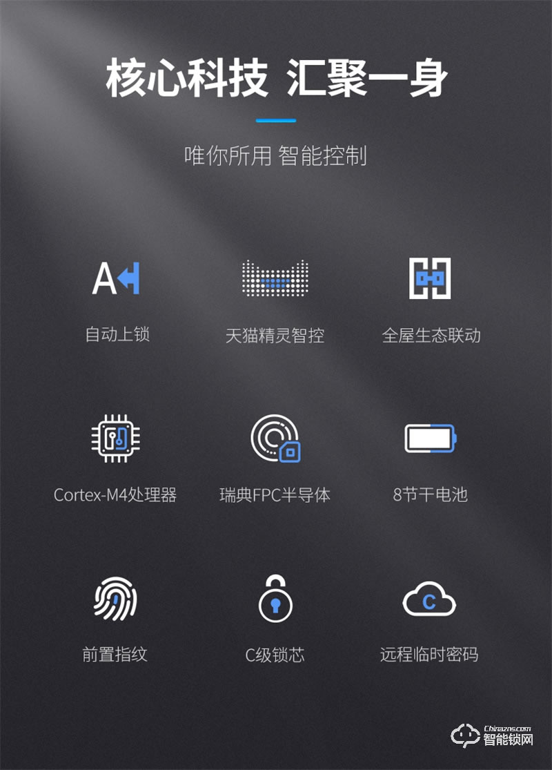 凯迪仕智能锁TK3 指纹锁家用防盗门电子密码锁
