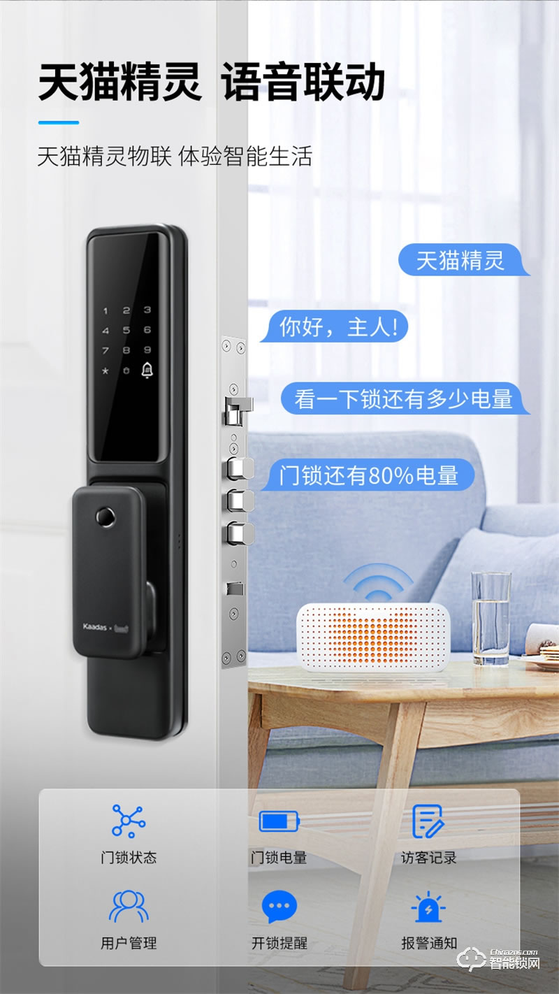 凯迪仕智能锁TK3 指纹锁家用防盗门电子密码锁