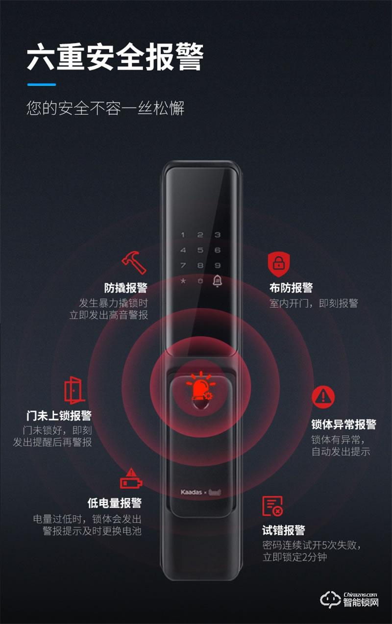 凯迪仕智能锁TK3 指纹锁家用防盗门电子密码锁
