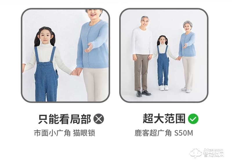 鹿客指静脉s50m密码锁 电子锁家用防盗门锁