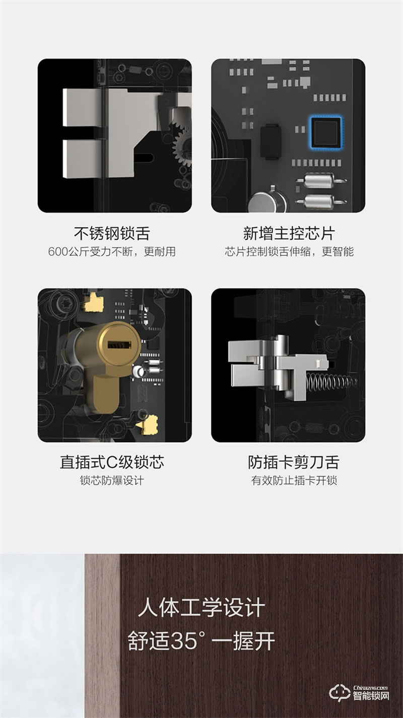 鹿客S30Pro智能全自动推拉门锁 防盗电子门锁