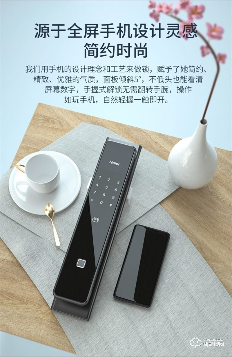 海尔智能门锁P66 家用防盗门智能锁密码锁