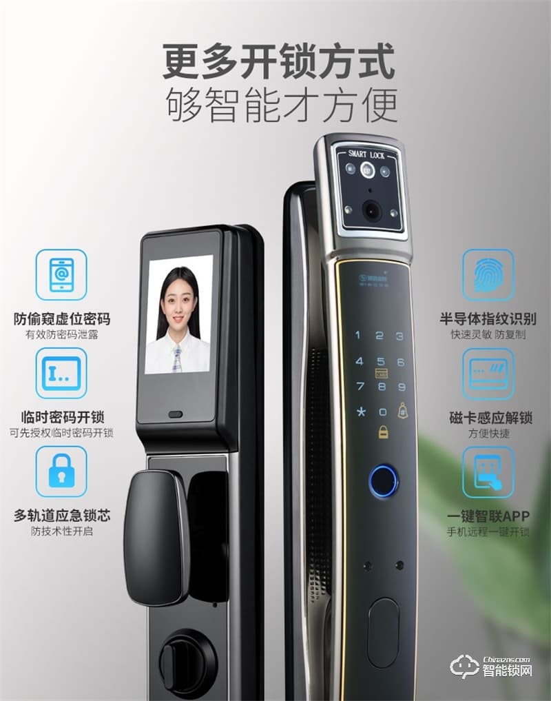 玥玛2022高端人脸开锁指纹锁YM-A9 远程开锁