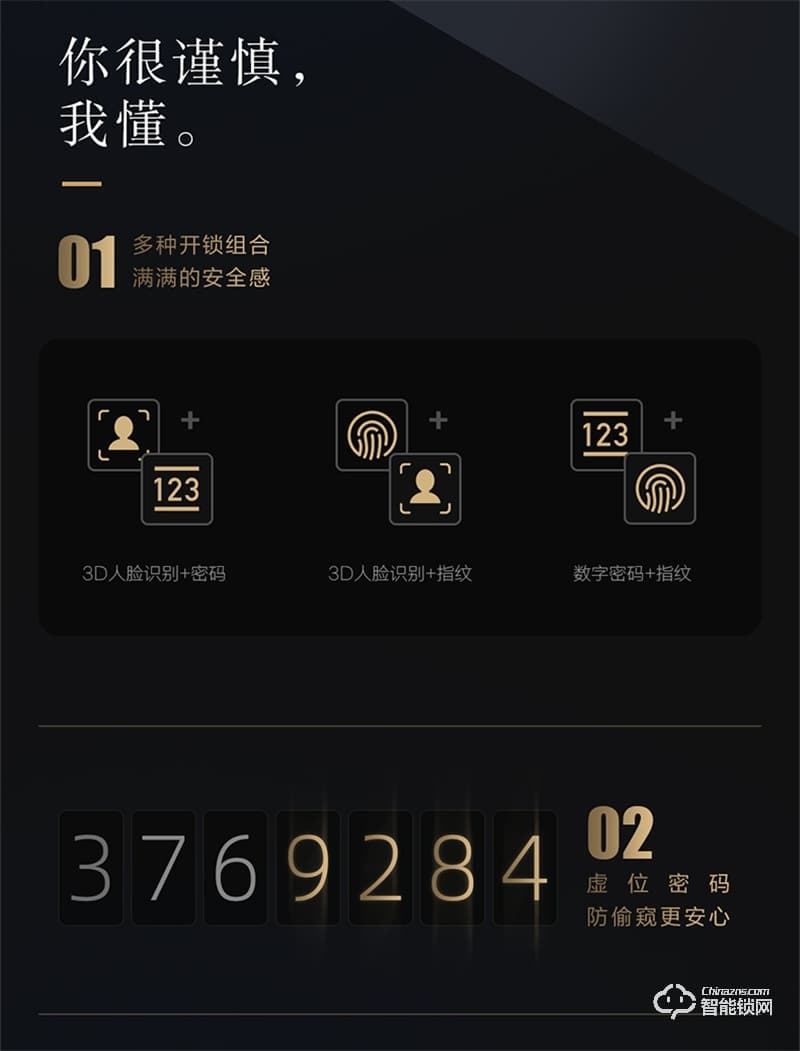 松下电子锁VP75 人脸识别密码智能门锁