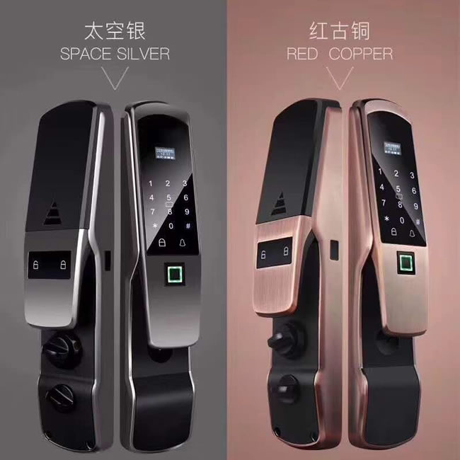 久富智能锁 锌合金全自动指纹锁 电子密码锁刷卡锁