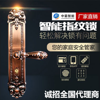 中霸智能锁 Z87智能指纹锁密码锁刷卡锁