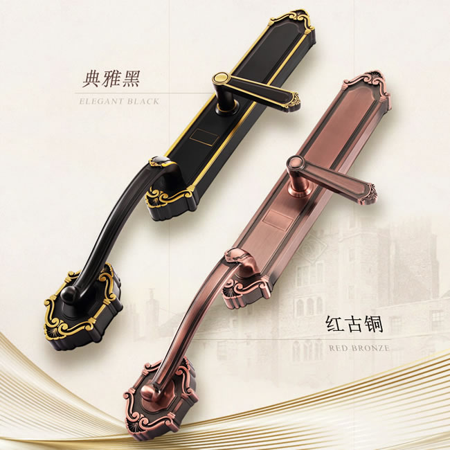 巨头指纹锁 别墅欧式复古锁家用防盗门密码锁
