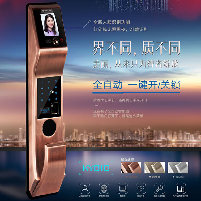 安源智能锁 KY810人脸解锁智能锁