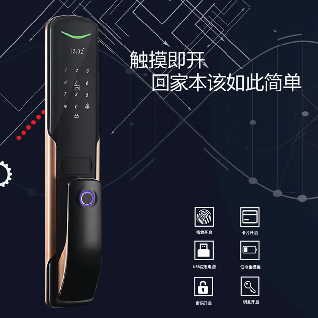 柏斯格智能锁 S5时尚推拉式密码智能锁