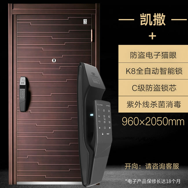 挺固智能门 凯撒系列家用入户门子母门