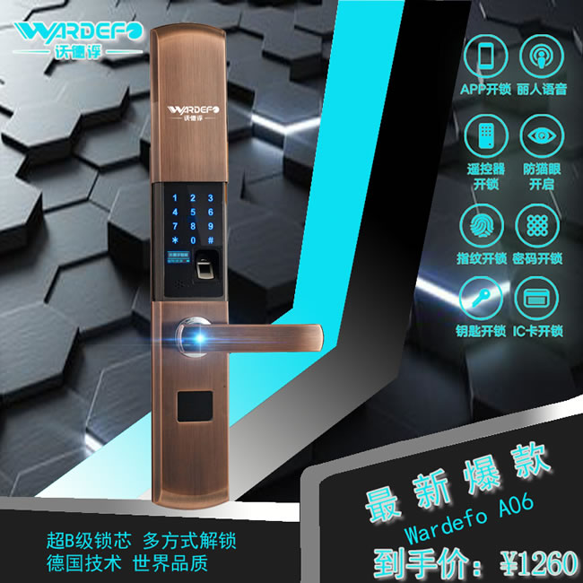 沃德浮智能锁 A06家用防盗门智能锁