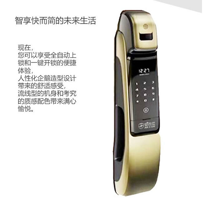 安吉仕智能锁 AJS-089家用时尚指纹密码锁