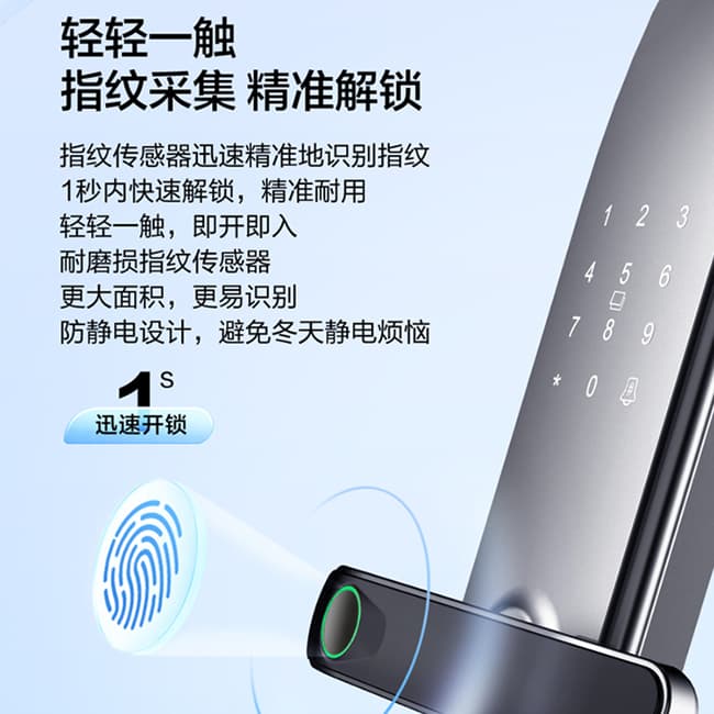松下指纹锁家用儿童入户防盗门密码磁卡锁