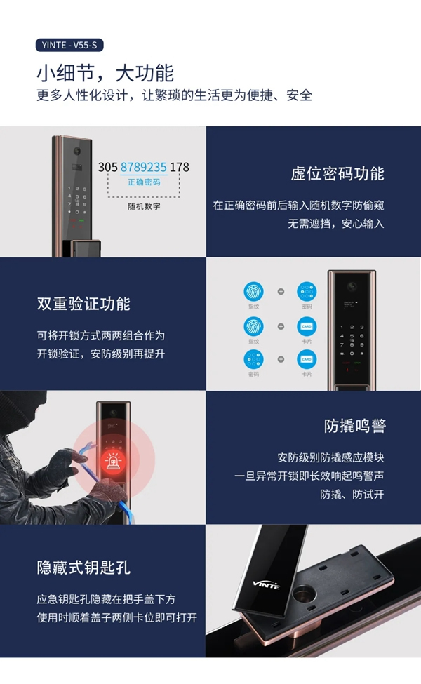 因特V55-S智能猫眼锁全新升级