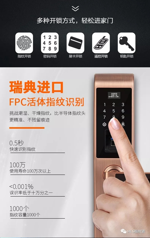 豪力士智能指纹锁为你解说智能密码锁D3668
