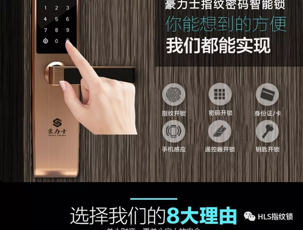 豪力士智能指纹锁新品来袭：智能指纹密码锁D8202F